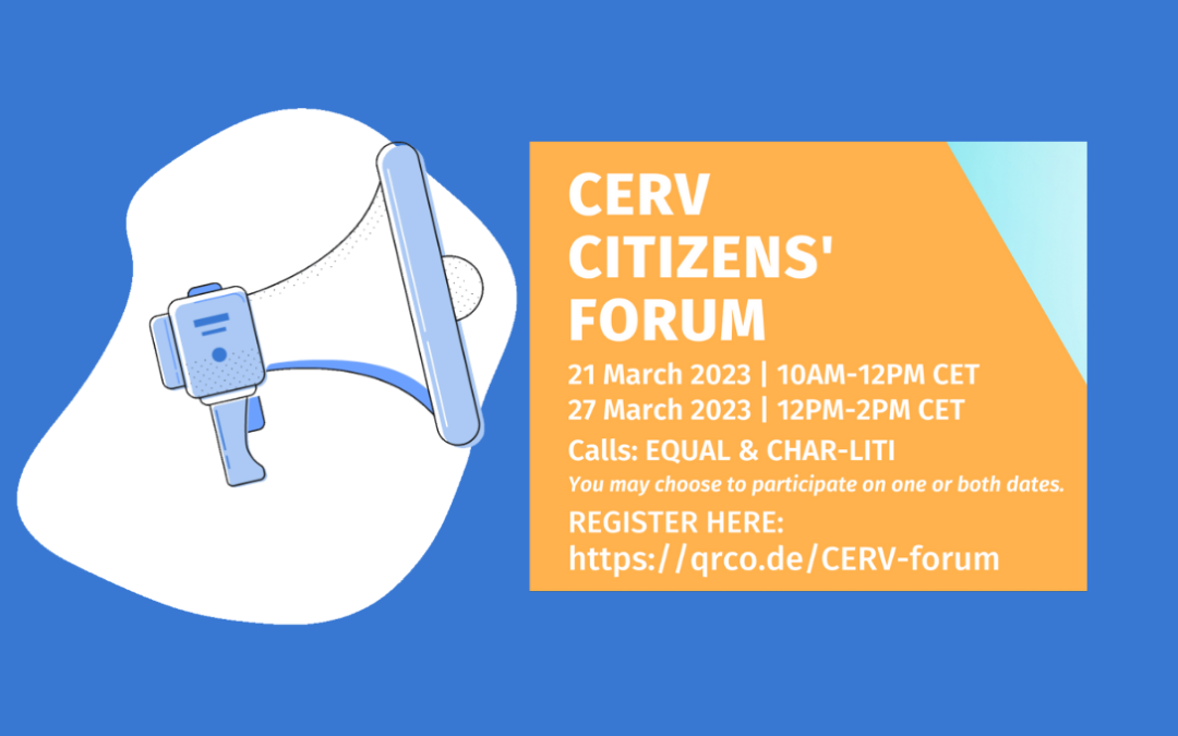 Kviečiame dalyvauti CERV piliečių forume!